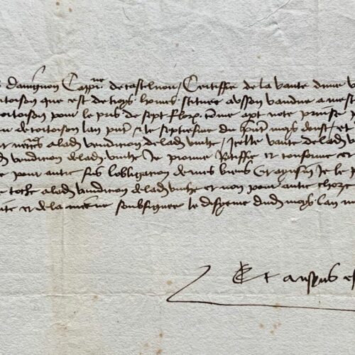 Vente d'une vigne à Château Husson (Châteauneuf-du-Pape) en 1492