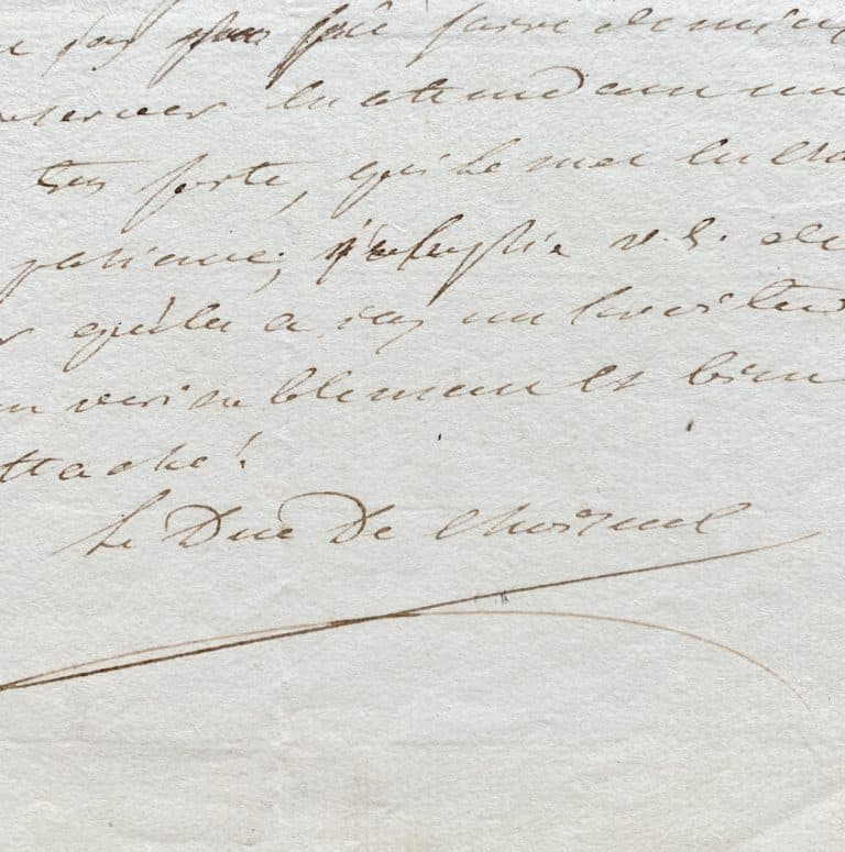 Le duc de Choiseul, reconnaissant de la promotion de son frère comme archevêque d&rsquo;Albi