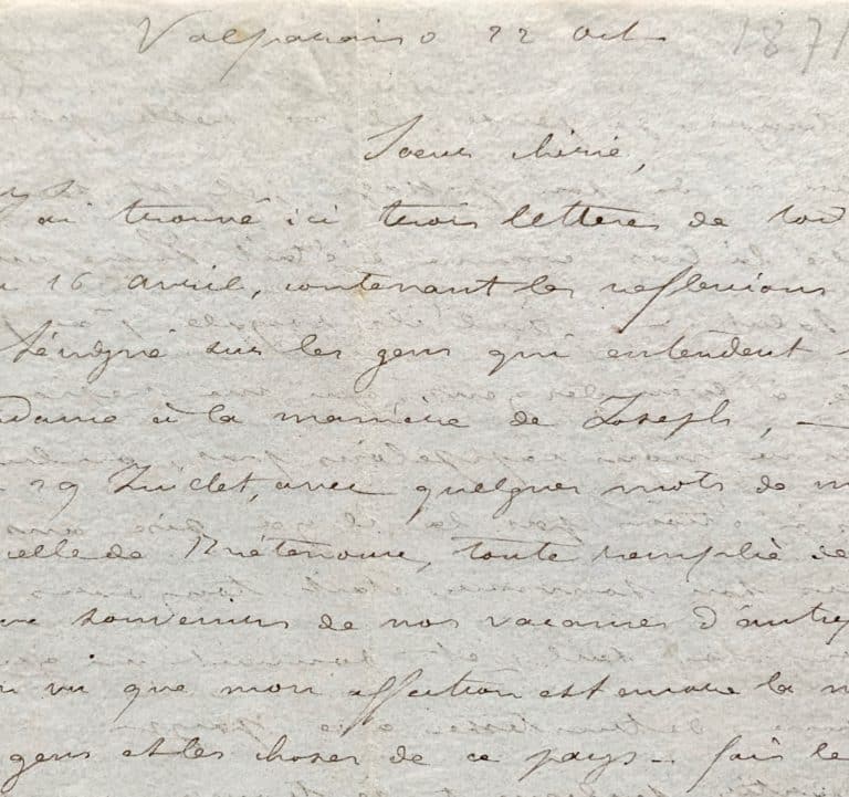 Passionnante lettre de Pierre Loti, de Valparaiso, avant de partir pour l&rsquo;île de Pâques et Tahiti