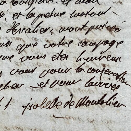 Lettre d'Isabelle de Montolieu à Wilhelm de Charrière