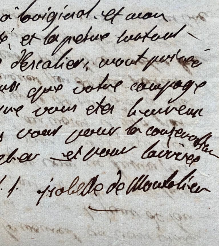 Lettre d&rsquo;Isabelle de Montolieu à Wilhelm de Charrière