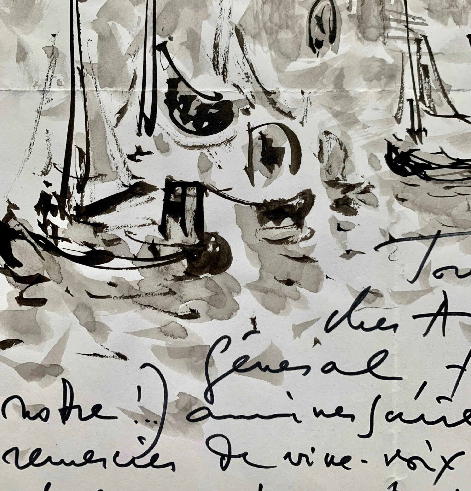 Magnifique lettre illustrée d’André Hambourg