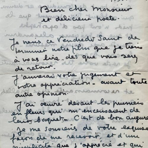 Jolie lettre de Musidora illustrée d'un autoportrait – vue 2