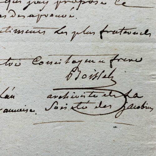François Boissel, du Club des Jacobins, propose de changer l'inscription de l'Arsenal