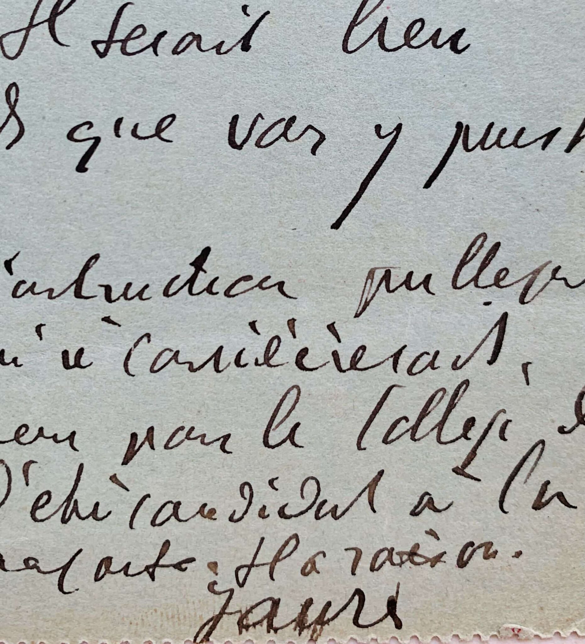 Lettre de Jean Jaurès à Anatole France évoquant la fondation de l’Humanité