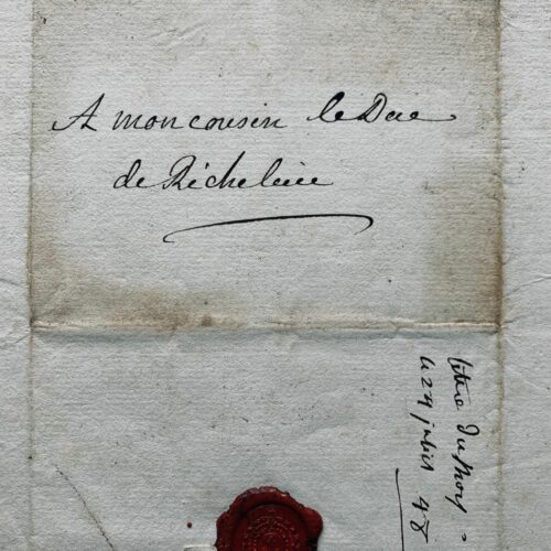 Lettre autographe de Louis XV au duc de Richelieu – vue 2