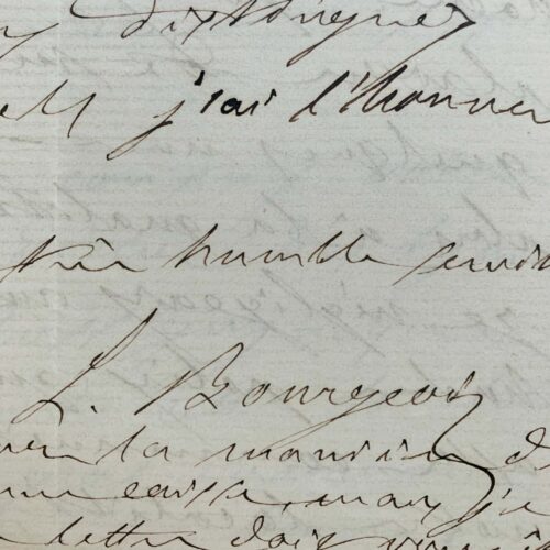 Superbe correspondance de Louis-Alexis Bourgeois sur ses découvertes préhistoriques