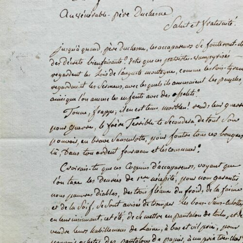 Violente lettre du "Frère terrible" au "vénérable père Duchesne" – vue 2