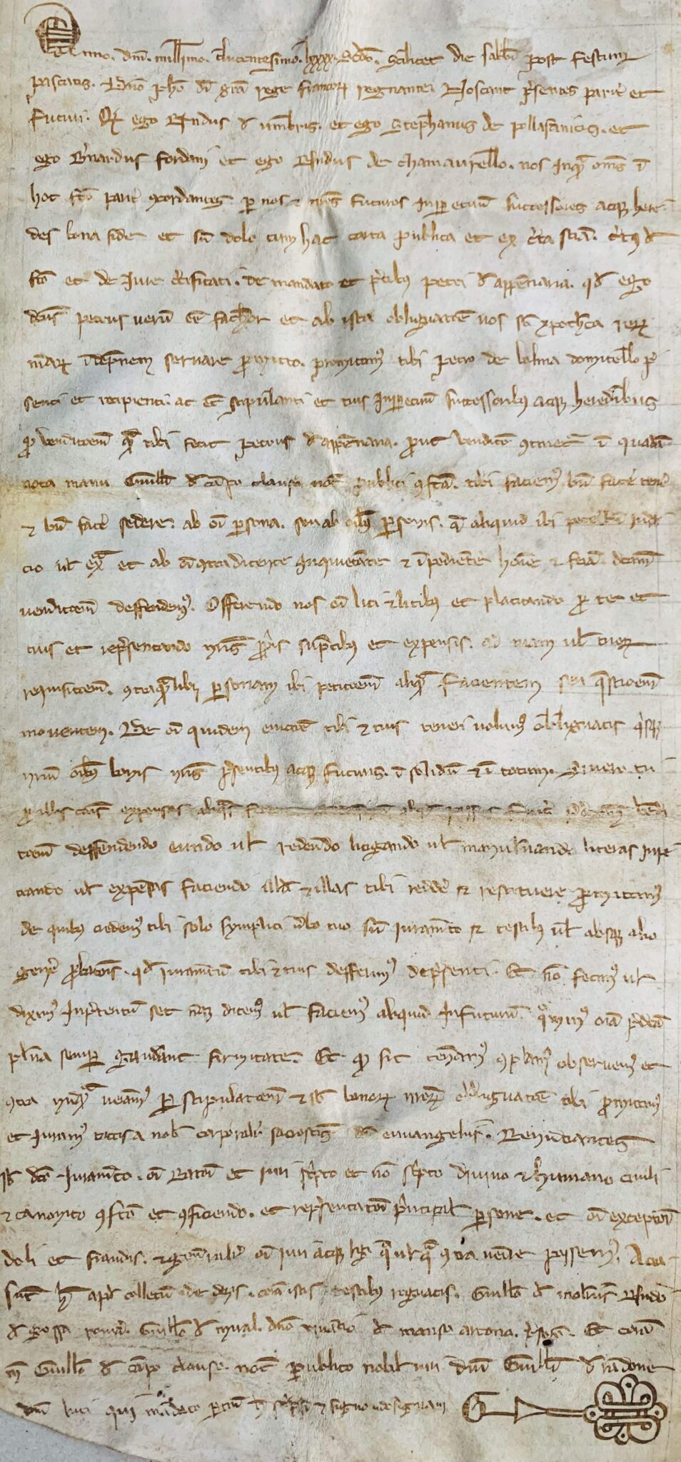 Rare charte de 1292 sous Philippe le Bel concernant une propriété dans les Cévennes – vue 3 Rare charte de 1292 sous Philippe le Bel concernant une propriété dans les Cévennes – vue 3
