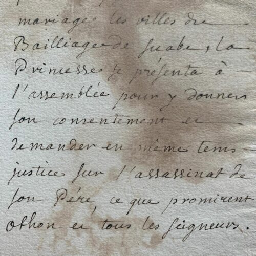 Manuscrit autographe de Jean-Jacques Rousseau tiré de l'Histoire d'Allemagne