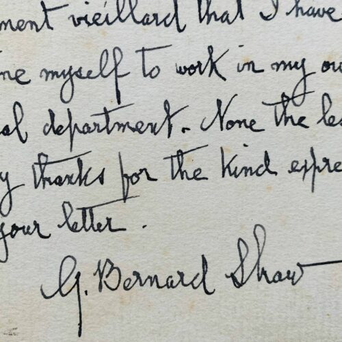 George Bernard Shaw renonce à écrire sur Aristophane