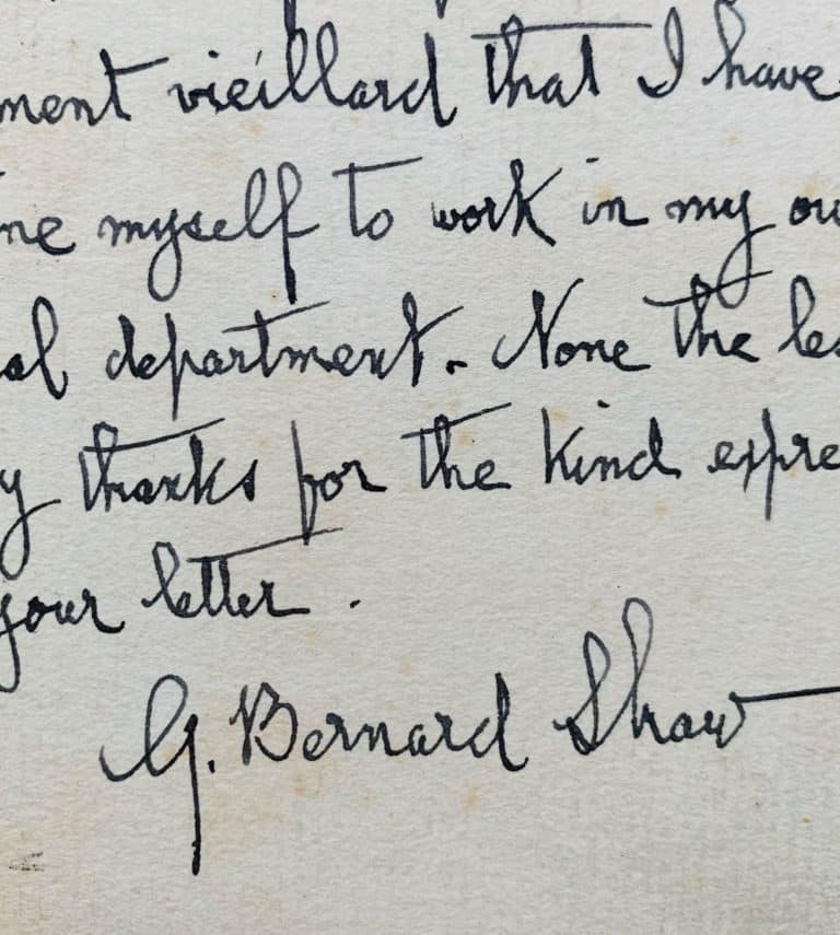 George Bernard Shaw renonce à écrire sur Aristophane