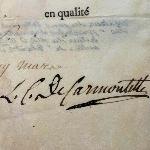 Rare document signé par Carmontelle comme lecteur du duc d'Orléans