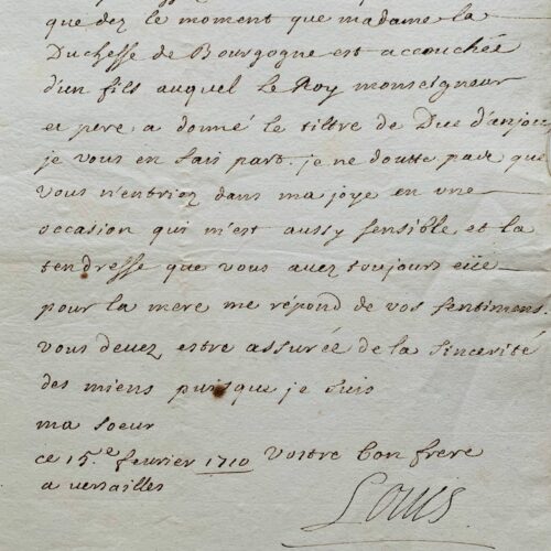 Le Grand Dauphin annonce la naissance du futur Louis XV – vue 2