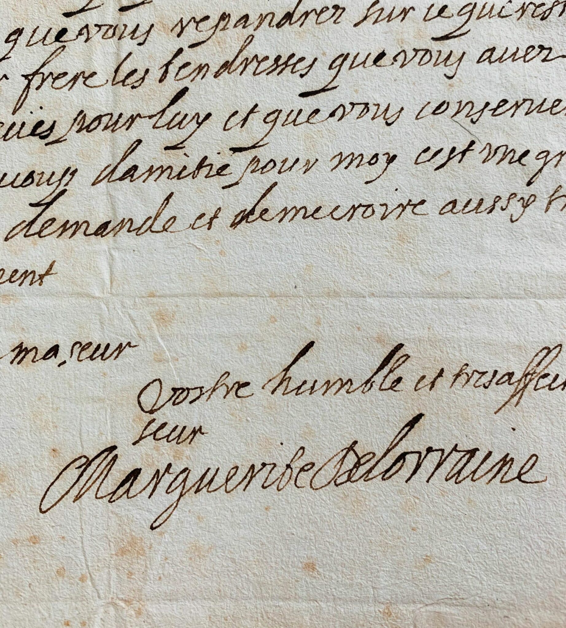 Marguerite de Lorraine effondrée après le décès de son époux Gaston d’Orléans