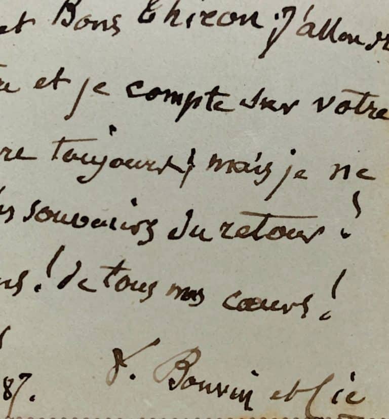 L&rsquo;une des dernières lettres du peintre François Bonvin