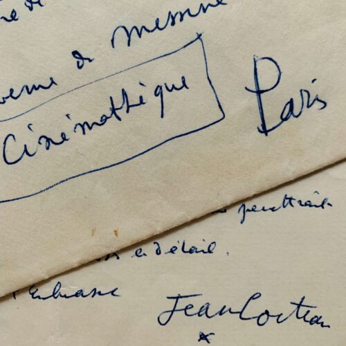 Lettre de Jean Cocteau à Frédéric Rossif au sujet du montage du film sur la Villa Santo-Sospir