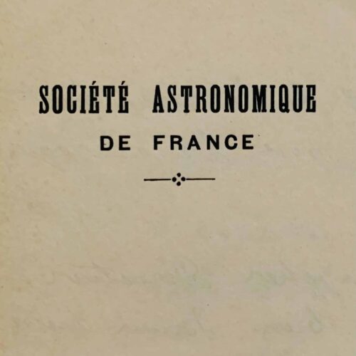 Camille Flammarion se félicite du succès de la Société Astronomique de France