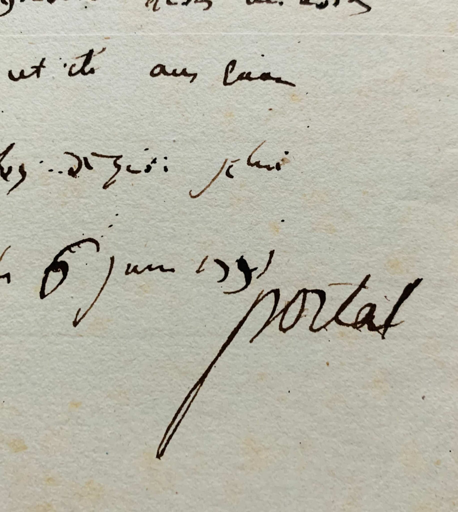 Certificat de maladie urinaire dressé par le baron Antoine Portal, pour le chevalier de Damas