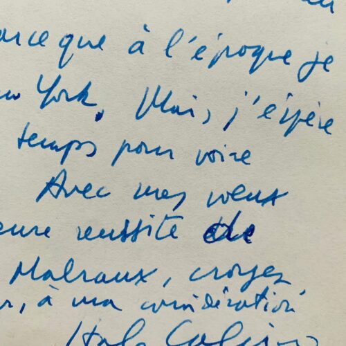 Italo Calvino ne pourra participer à l'hommage à Malraux