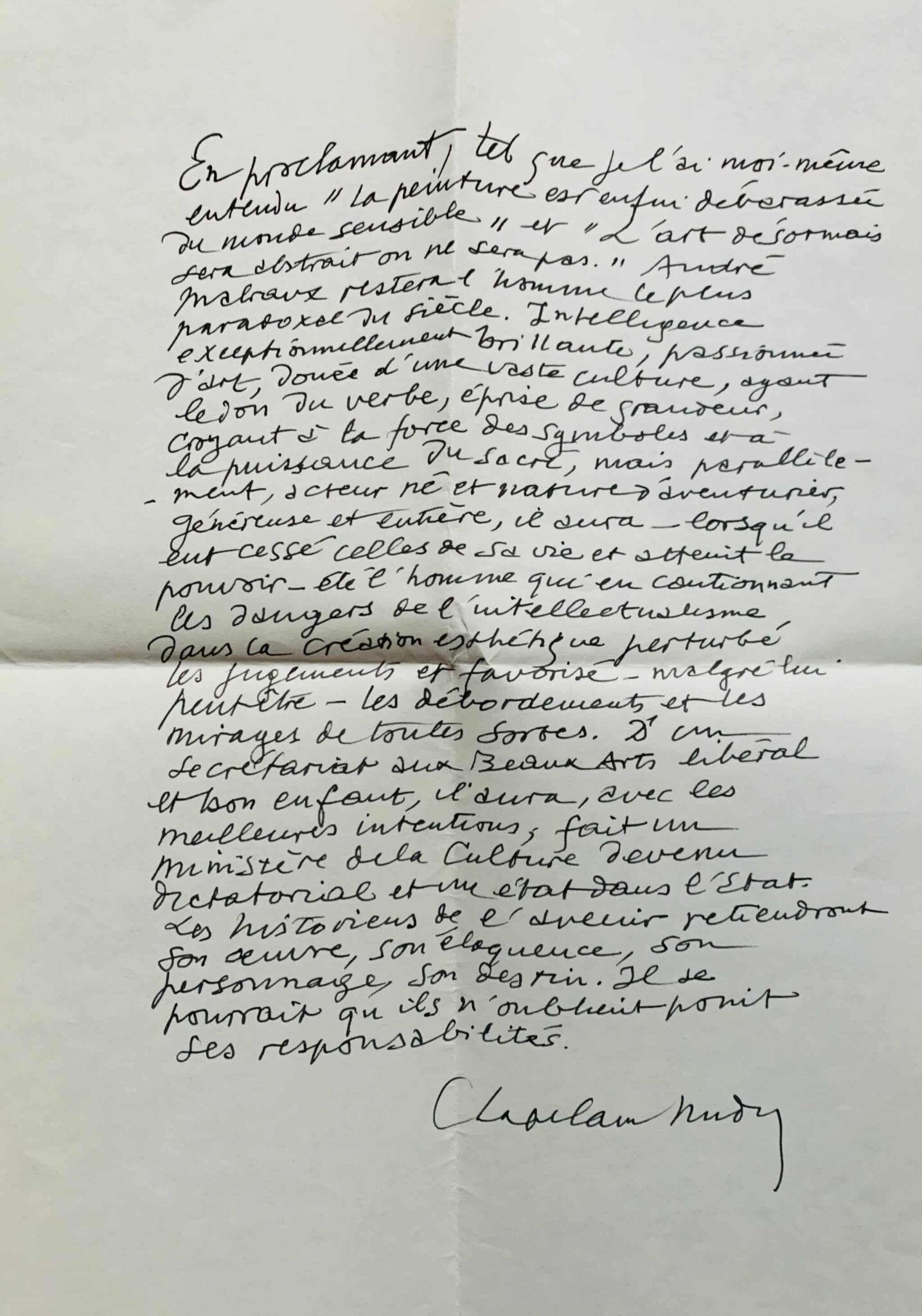 "L'anti-hommage" de Roger Chapelain-Midy à André Malraux – vue 3 "L'anti-hommage" de Roger Chapelain-Midy à André Malraux – vue 3