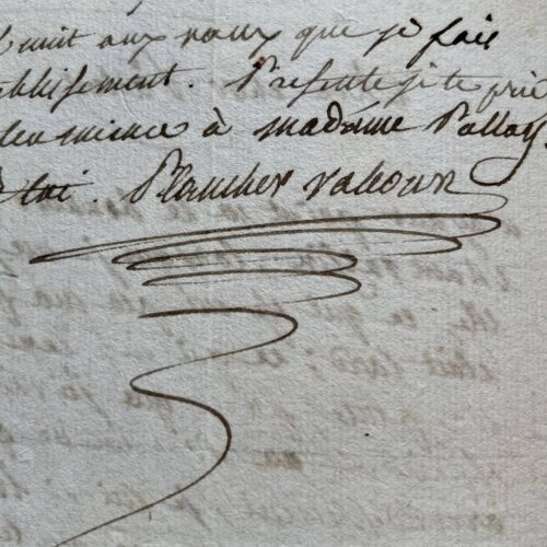 Lettre du comédien et dramaturge Plancher-Valcour à Palloy, démolisseur de la Bastille