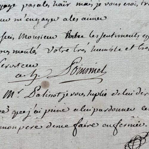 Poinsinet le Jeune demande des conseils au poète Baculard d'Arnaud