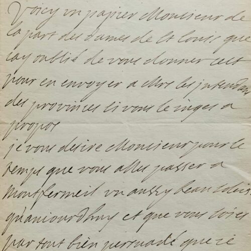 Madame de Maintenon transmet une missive des Dames de Saint-Louis à Michel Chamillart – vue 2