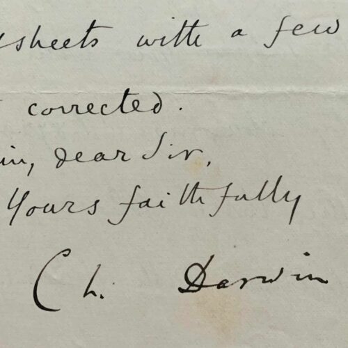 Charles Darwin envoie des planches pour la traduction de ses ouvrages parus chez Smith & Elder