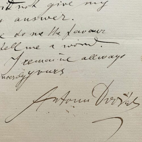 Rare lettre musicale d'Antonin Dvorak sur Ludmila et ses projets d'oratorio