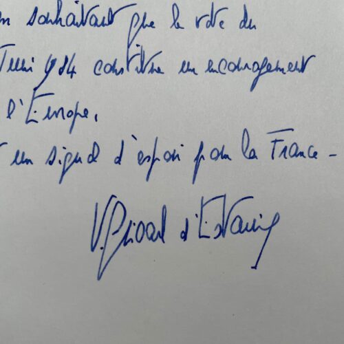 Les souhaits de Valéry Giscard d'Estaing pour l'élection européenne du 17 juin 1984