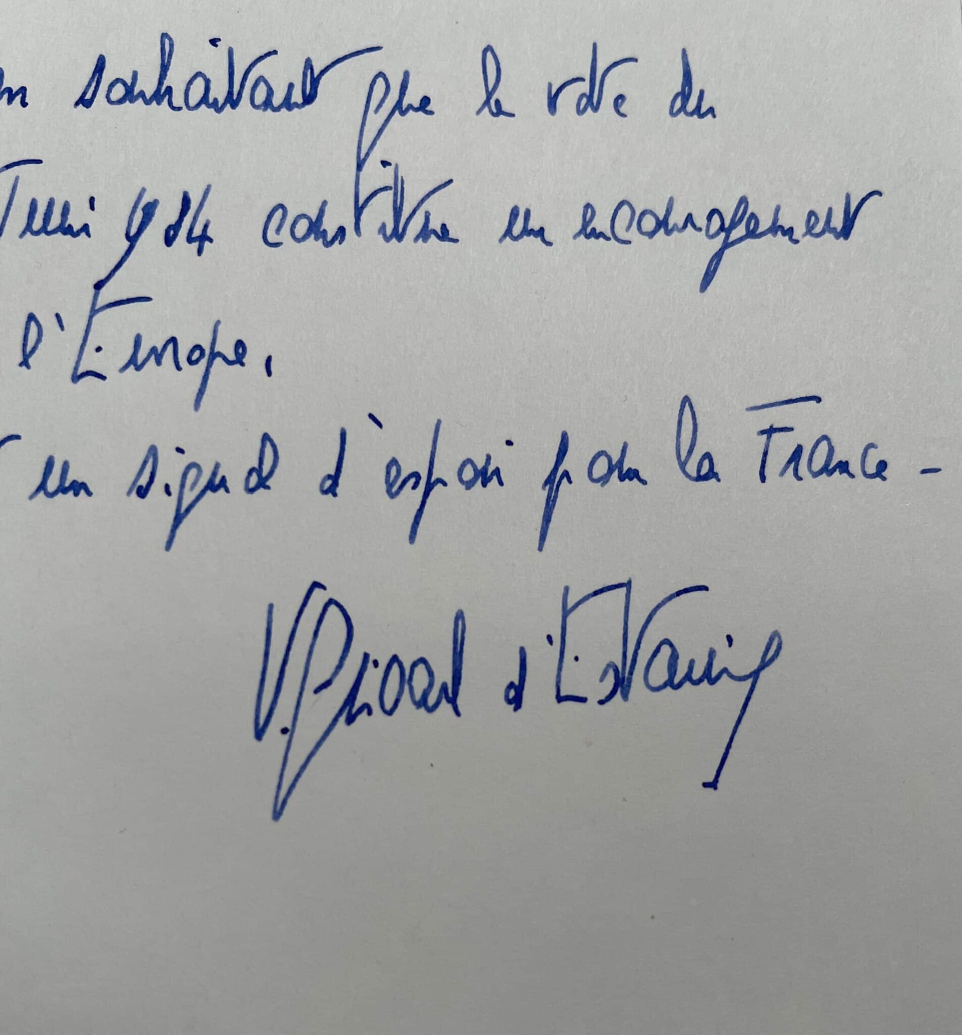 Les souhaits de Valéry Giscard d’Estaing pour l’élection européenne du 17 juin 1984