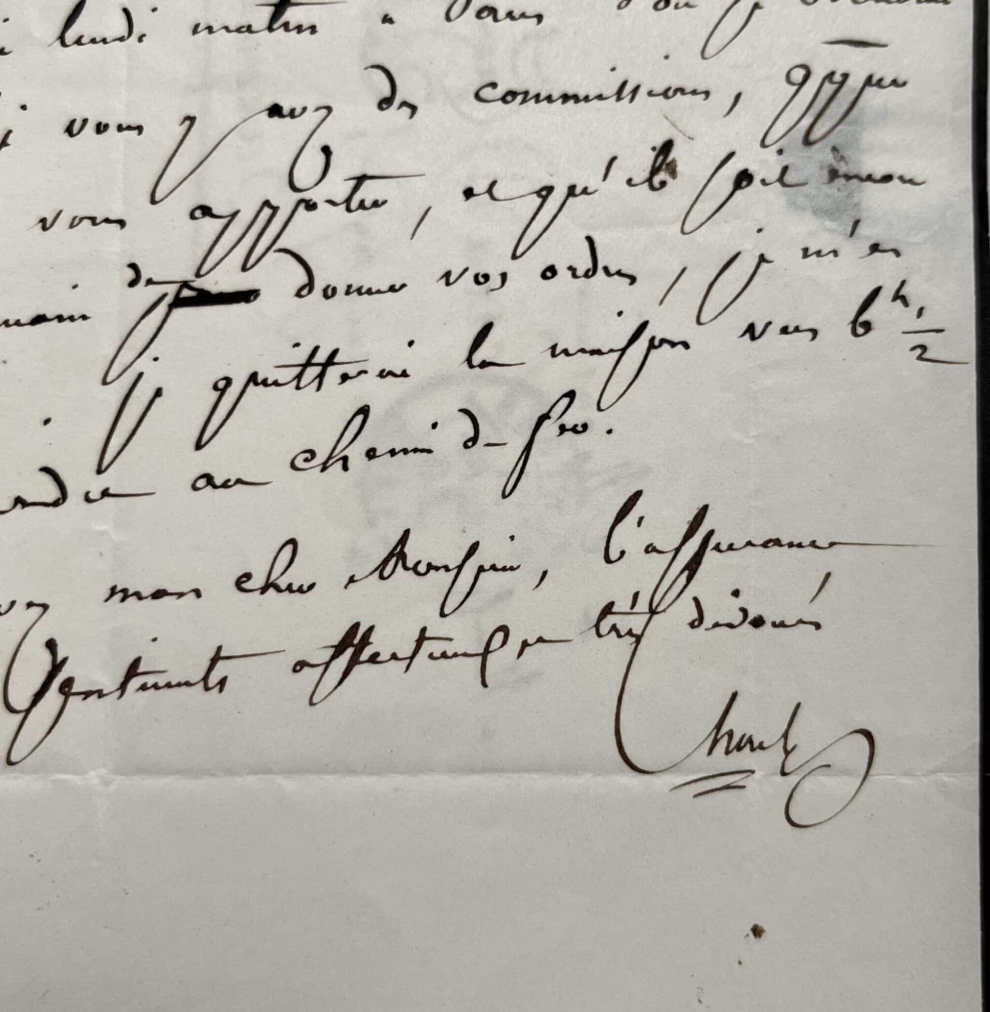 Lettre du mathématicien Michel Chasles