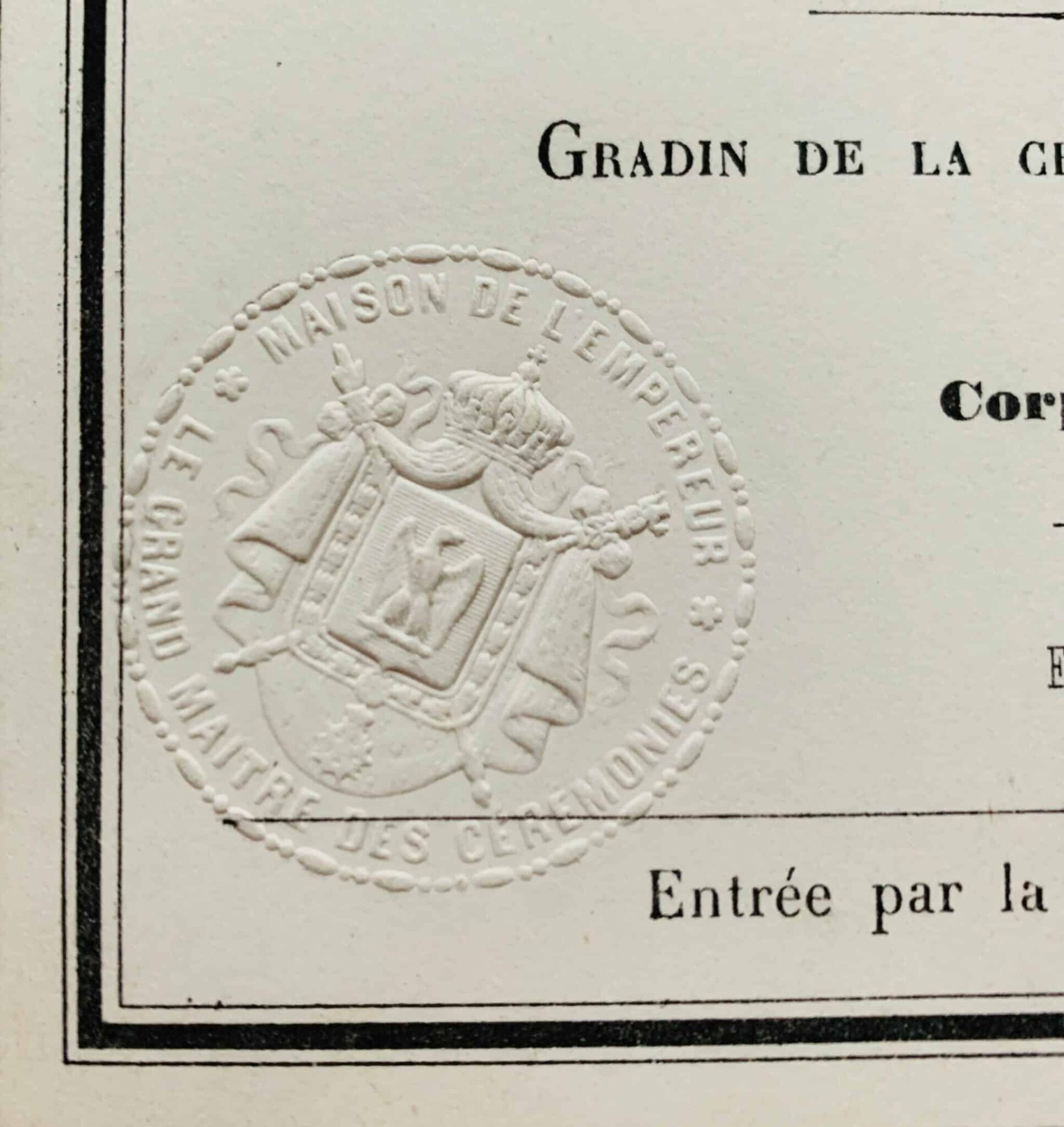 Carte d’invitation au baptême du Prince Impérial