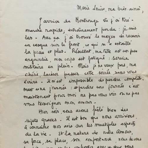 Superbe lettre amoureuse, idéaliste et passionnée, de François Mitterrand – vue 2