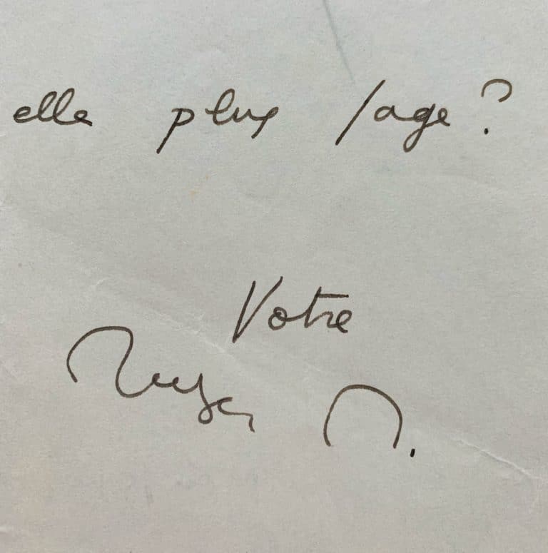 Ironique lettre de Roger Nimier à Jacques Chardonne