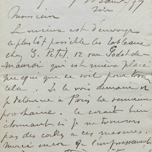 Alfred Sisley envoi des tableaux à son galeriste Georges Petit – vue 2