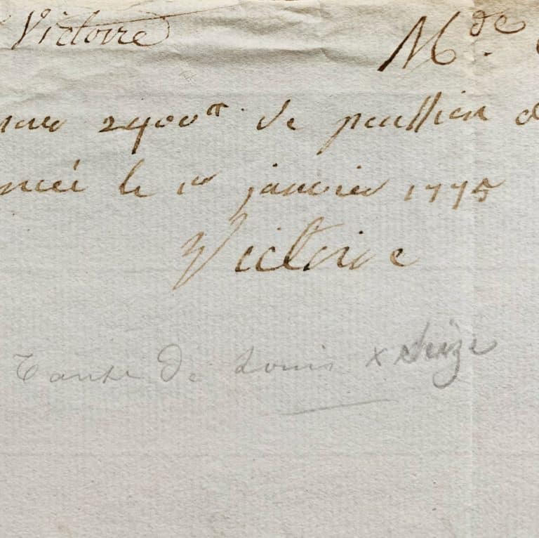 Madame Victoire accorde une pension à une famille pauvre