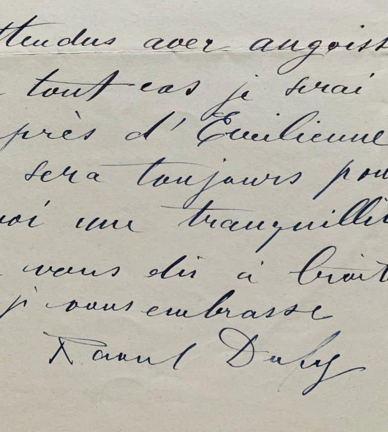 Raoul Dufy s&rsquo;inquiète pour son épouse Émilienne et attends les événements de la guerre avec angoisse