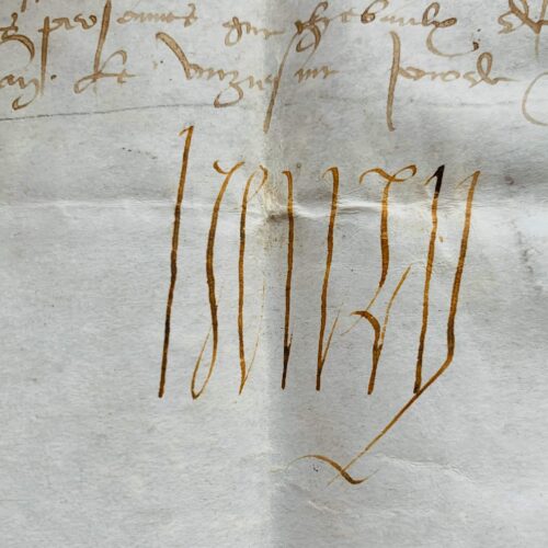 Rare pièce signée par le roi de Navarre, Henri II d'Albret