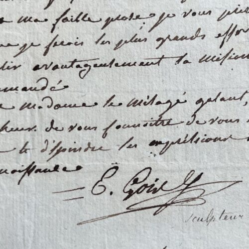 Le sculpteur Edme-François-Étienne Gois adresse ses remerciements