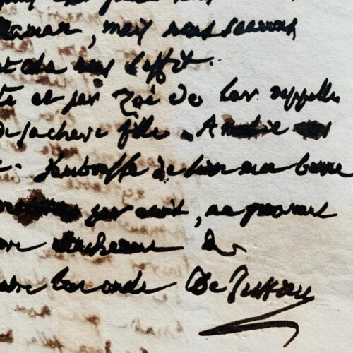 Lettre du botaniste Antoine-Laurent de Jussieu, reclus à Venteuil et presque aveugle