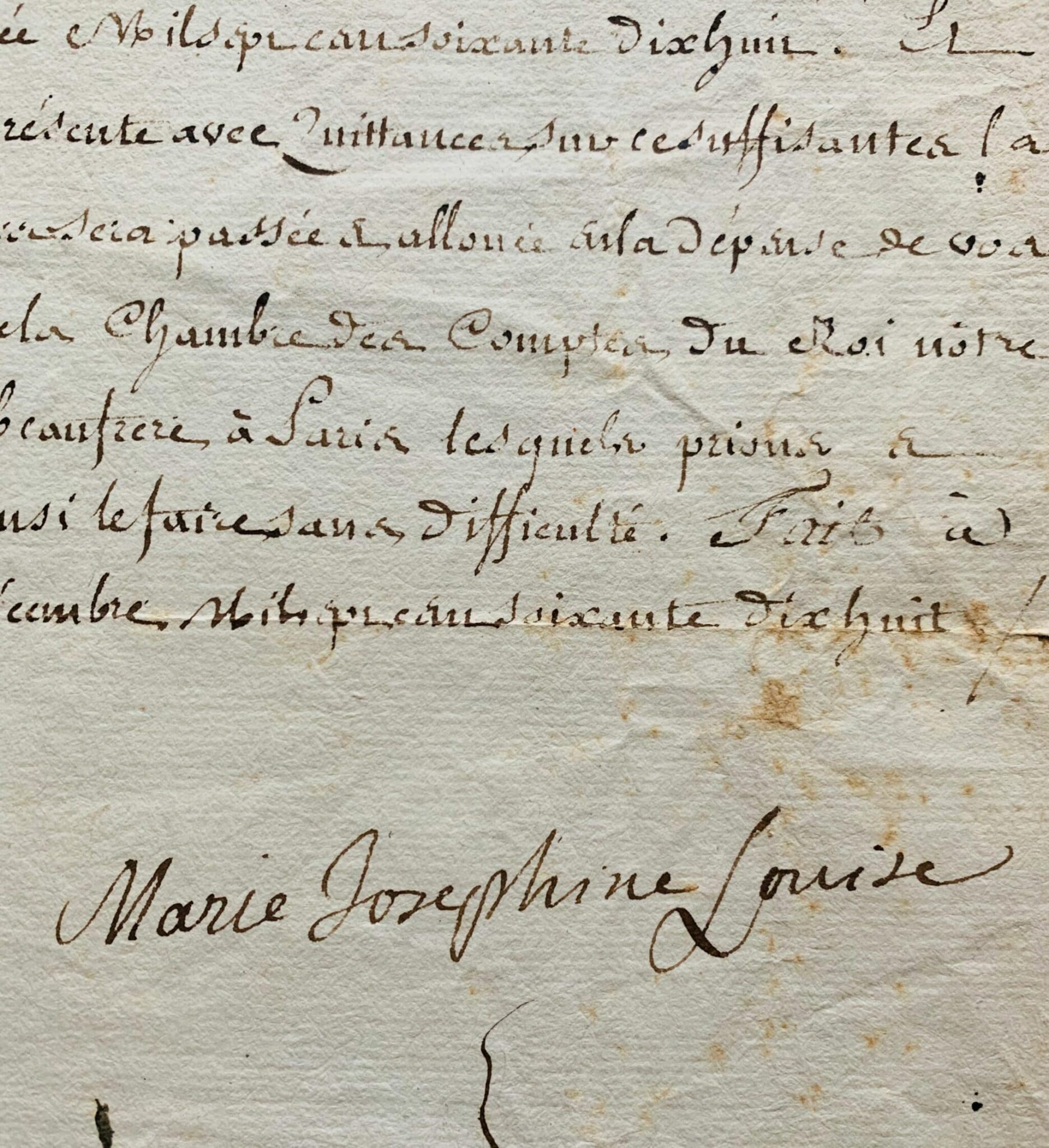 La comtesse de Provence, Marie-Joséphine de Savoie, rétribue sa dame de compagnie, la comtesse de Rastignac