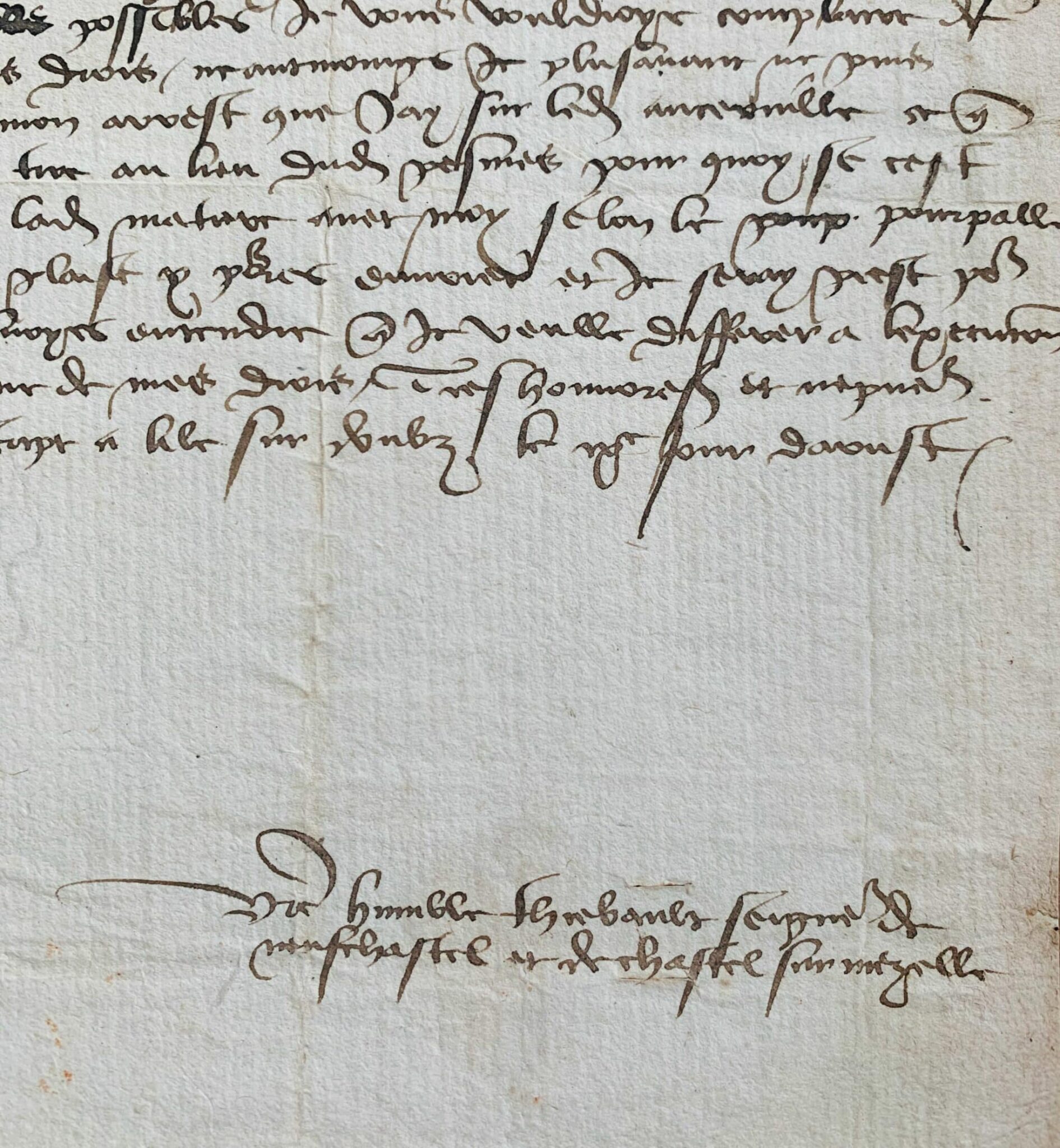 Rarissime lettre de Thiebault IX de Neufchâtel écrite en 1464