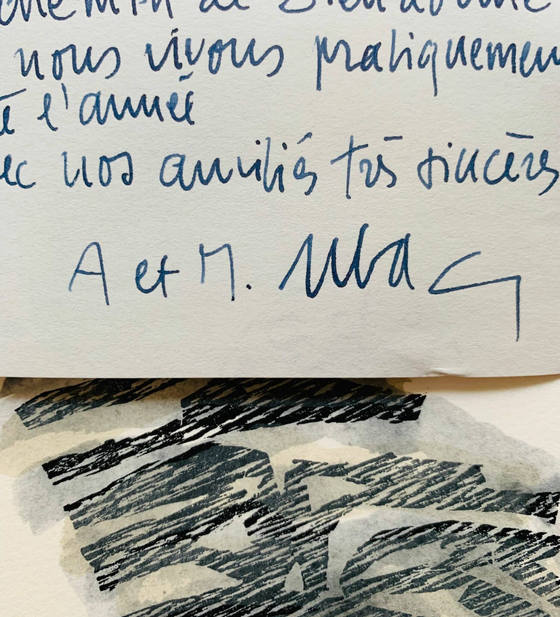 Jolie lettre de Raoul Ubac accompagnée d’une estampe originale