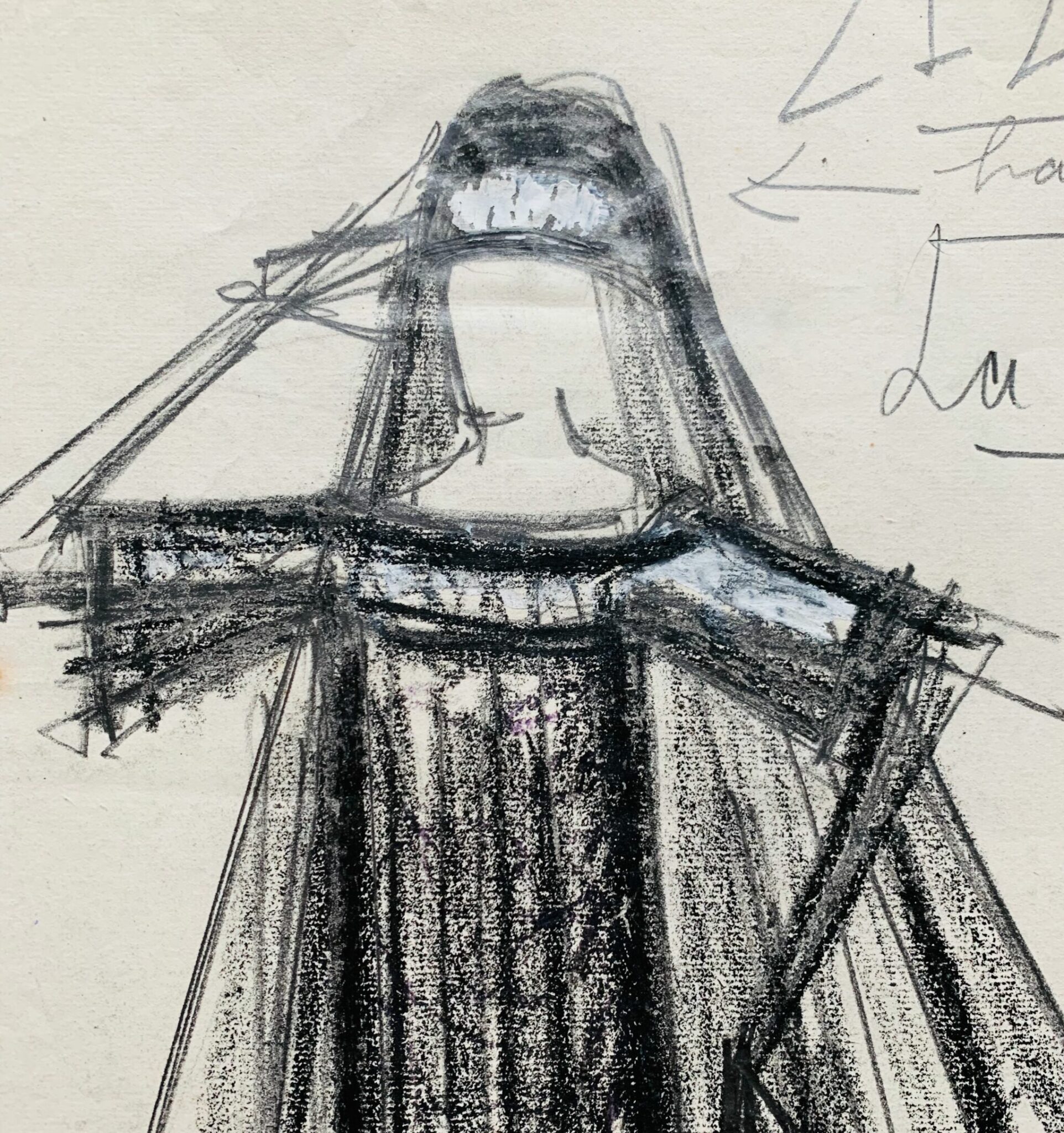 Grand et beau dessin de Bernard Buffet pour un spectacle de Zizi Jeanmaire