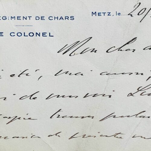 Lettre de 1939 du colonel Charles de Gaulle à Jean Auburtin – vue 2