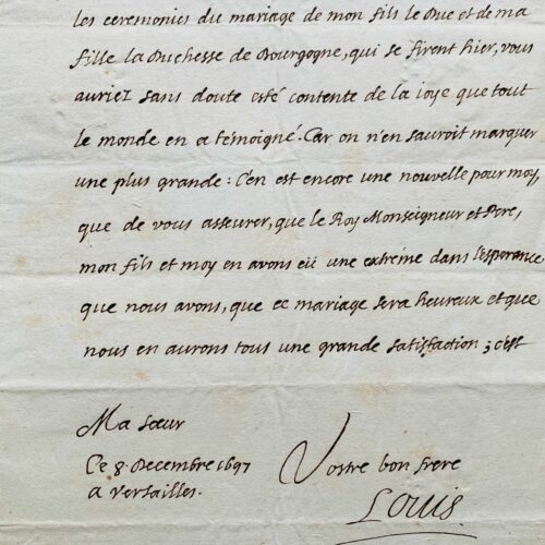 Le Grand Dauphin célèbre le mariage du duc de Bourgogne avec Marie-Adélaïde de Savoie – vue 2