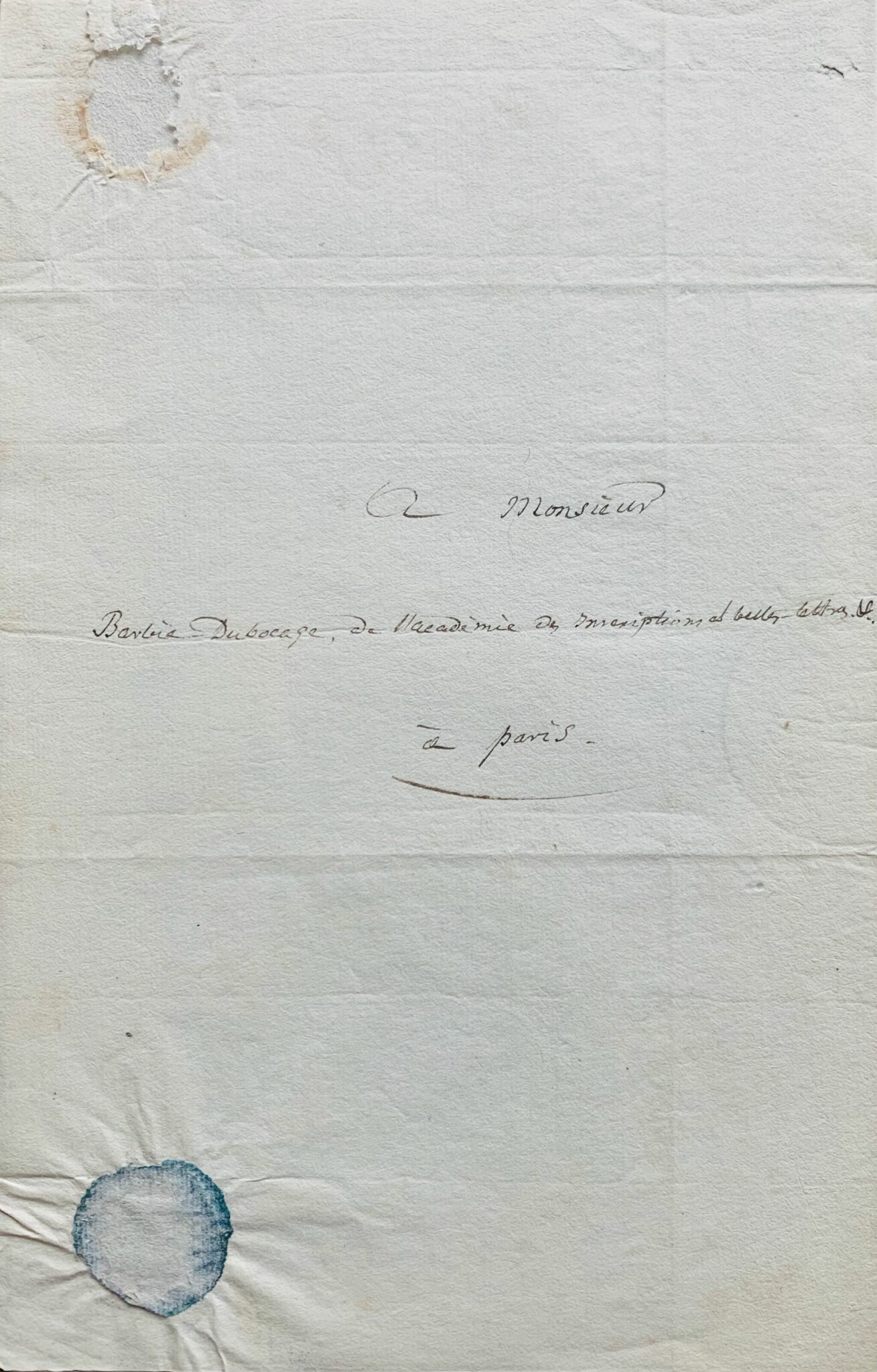 Lettre de Dumont d'Urville au retour du voyage de La Coquille – vue 3 Lettre de Dumont d'Urville au retour du voyage de La Coquille – vue 3