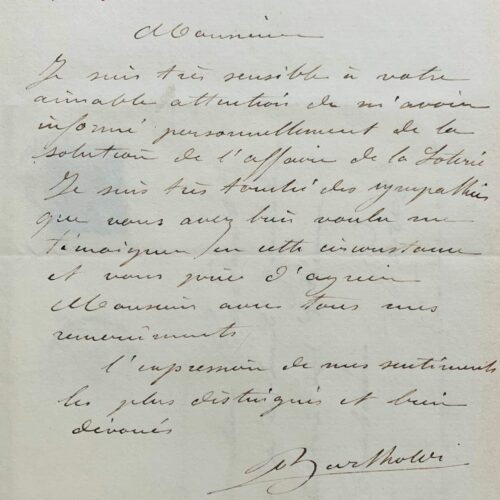 Bartholdi obtient l'autorisation d'organiser une loterie pour financer la Statue de la Liberté – vue 2